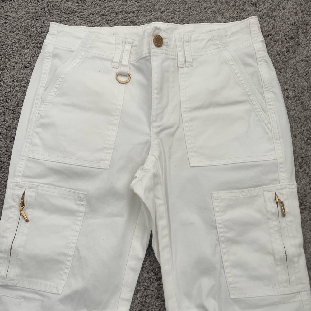 WHBM slim crop size 0 white denim jeans
